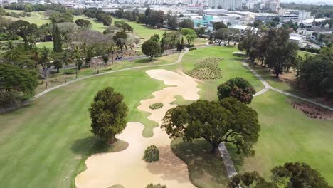 wide-aerial-view-of-the-golf-course,-country-club-santo-domingo