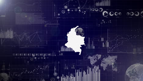 Colombia-Country-Corporate-Background-With-Abstract-Elements-Of-Data-analysis-charts-I-Showcasing-Data-analysis-technological-Video-with-globe,Growth,Graphs,Statistic-Data-of-Colombia-Country