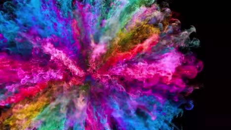 Shot-of-multicolor-powder-or-dye-mixed-and-splashed