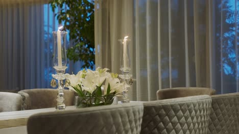 Candles-And-Flowers-On-The-Table---Real-Estate-Interiors---Sliding-Shot