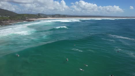Paradiesischer-Surfstrand-In-Cabarita,-Northern-Rivers,-New-South-Wales,-Australien
