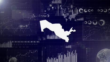 Unternehmenshintergrund-Des-Landes-Usbekistan-Mit-Abstrakten-Elementen-Von-Datenanalysediagrammen.-Ich-Zeige-Ein-Technologisches-Video-Zur-Datenanalyse-Mit-Globus,-Wachstum,-Grafiken-Und-Statistischen-Daten-Des-Landes-Usbekistan.