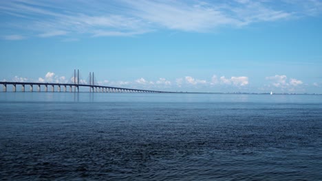 Oresund-Bridge-Connecting-Sweden-And-Denmark---Wide-Shot