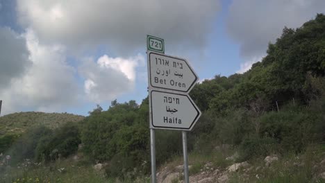 Signs-on-the-sides-of-the-road-at-Carmel-forest