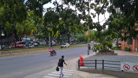 Cali,-Colombia.-Street-Traffic-in-Suburban-Residential-Neighborhood