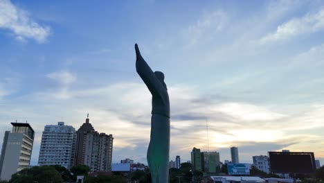 circle-drone-for-Jesus-Christ-statue-in-the-main-square-,-medium-shot