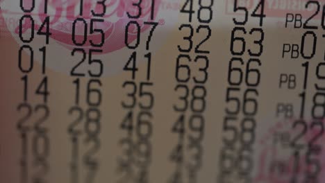 Close-up-pan-of-random-numbers-for-the-Florida-lottery