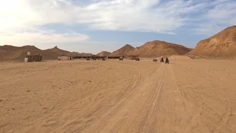 ATV-Tour-On-Desert-In-African-Bedouin-Village-In-Marsa-Alam,-Egypt