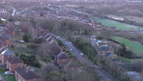 Aerial-video-footage-of-industrial-buildings-and-housing