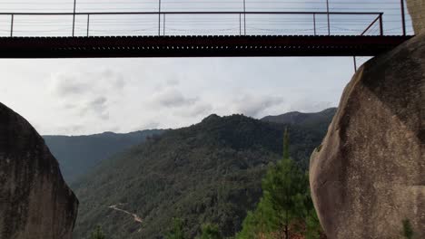 Fly-Above-Beautiful-Nature-Landscape-from-Faião-Gerês-Portugal