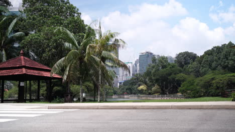 Tropische-Bäume-Im-Perdana-Botanical-Garden-In-Kuala-Lumpur,-Malaysia