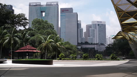 Kuala-Lumpur-High-rise-Office-Buildings-From-Perdana-Botanical-Gardens-In-Malaysia