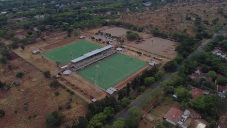 Drone-video-of-Khumalo-Hockey-Stadium-in-Bulawayo,-Zimbabwe