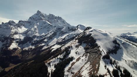 Dent-de-Valère-mountains-in-the-Alps,-Monthey,-Switzerland