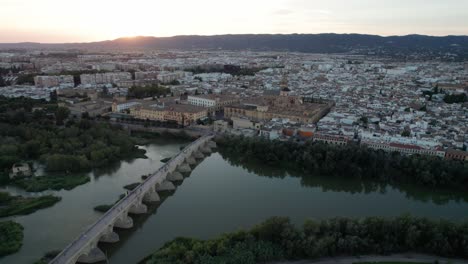 aerial-view-of-the-mosque-cathedral-of-Cordoba-City,-Spain