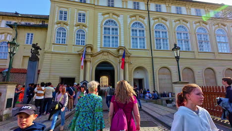 Prague,-Czech-Republic-National-Museum-entrance-on-the-castle-complex