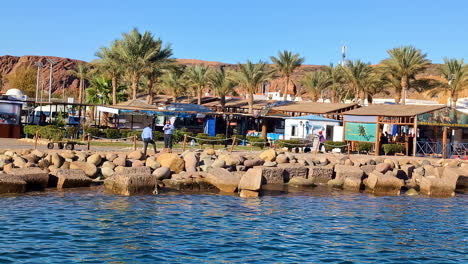 Iconic-hotel-in-Sharm-El-Sheikh-in-Egypt,-famous-destination-for-tourists,-aerial-view