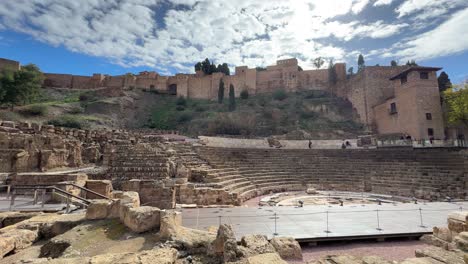 Teatro-Romano-Málaga-España-Museo-Antiguo-Con-Artefactos-De-Historia-Educativa