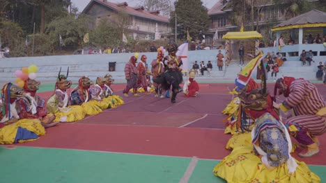 Dies-Ist-Ein-Traditionelles-Buddhistisches-Fest,-Das-Jedes-Jahr-Im-Pedong-Kloster-Stattfindet