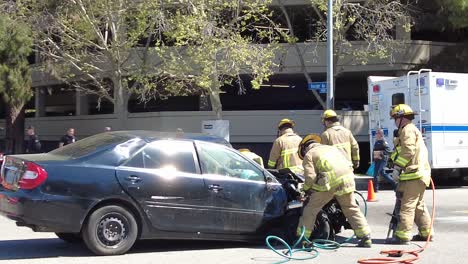 Firefighters-cut-into-car-