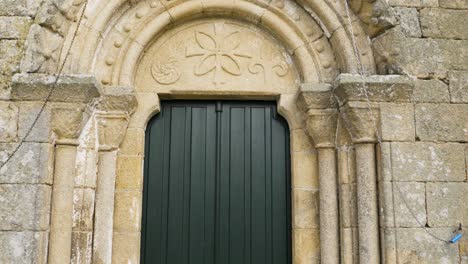 Ornate-Portal-of-San-Juan-de-Cortegada-Church,-Spain