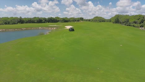 beautiful-views-from-a-drone-of-golf-course-in-the-Mayan-Riviera,-Yucatan,-Mexico