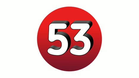 3D-Nummer-53,-Dreiundfünfzig-Zeichensymbol,-Animations-Motion-Grafiksymbol-Auf-Roter-Kugel-Auf-Weißem-Hintergrund,-Cartoon-Videonummer-Für-Videoelemente