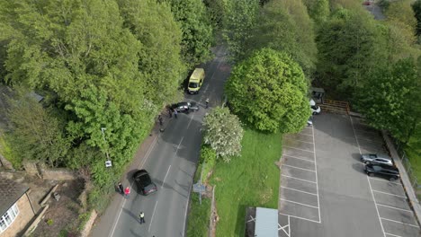 editorial-aerial-views-of-a-road-traffic-accident-between-drivers-in-the-UK