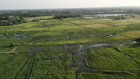 Vista-Aérea-Inclinada-Revela-La-Reserva-Natural-De-Bourgoyen-Ossemeersen-En-Gante