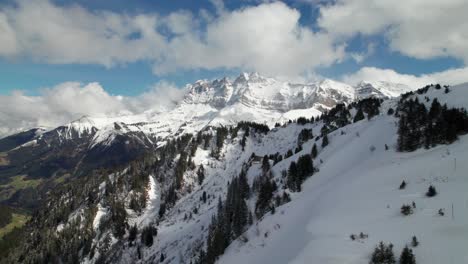 Dents-du-Midi-mountains-in-the-Swiss-Alps,-4K-aerial