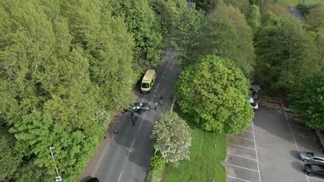 editorial-aerial-views-of-a-road-traffic-accident-between-drivers-in-the-UK