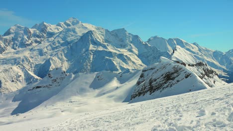 View-of-Mont-Blanc,-the-highest-mountain-in-Europe-near-Chamonix,-Haute-Savoie,-France