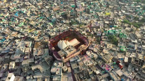 Aerial-drone-view-Many-different-colors-are-seen-around-the-temple