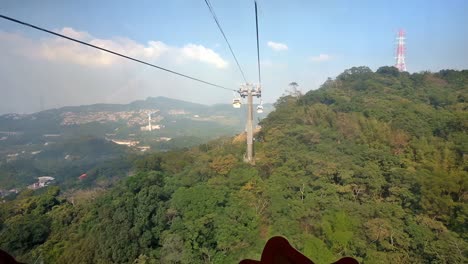 A-descending-cable-car-passenger's-view-along-the-4