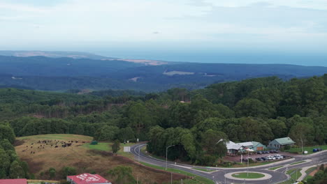 AERIAL-Lavers-Hill,-Australia-Along-The-Great-Ocean-Road