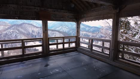 Yamadera-Temple-in-Northern-Japan,-Winter-Scene-in-Yamagata-Prefecture