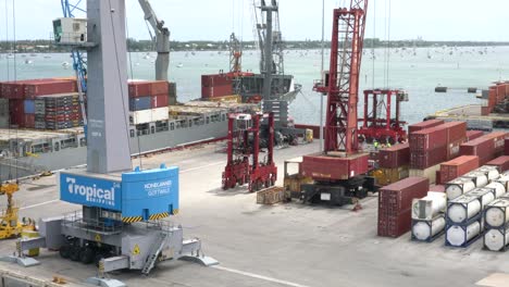 Busy-loading-dock-near-West-Palm-Beach-Florida-on-a-sunny-afternoon