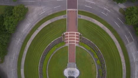 Birds-eye-view-of-Hermann-Park-in-Houston,-Texas