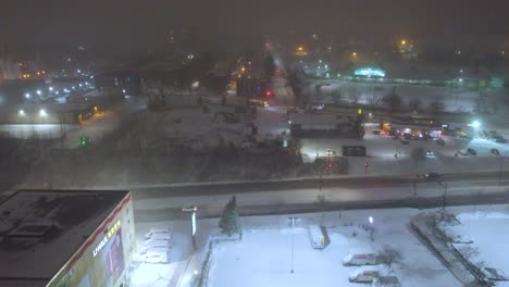 Vista-Por-Drones-De-Un-Día-Con-Mucha-Nieve-En-La-Ciudad-De-Montreal,-Québec,-Canadá.