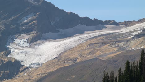 Close-up-of-Jackson-Glacier-in-Glacier-National-Park-on-a-cloudless-day,-static