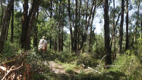 Un-Fanfarrón-Histórico-De-La-Vieja-Escuela-Caminando-Por-La-Selva-Australiana