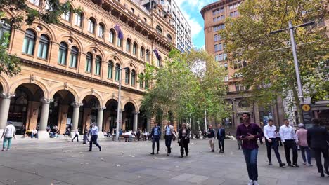 Slow-motion-of-people-walking-at-Martin-Place-Sydney-CBD-financial-office-district