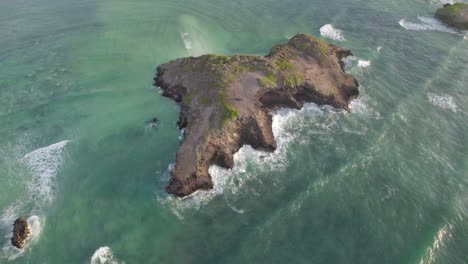 Aerial-drone-view-of-one-of-the-7-Islands,-Watamu-Kenya