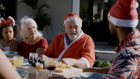 Glückliche-Menschen-Feiern-Weihnachten-Im-Garten