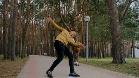 Dad-and-son-on-skateboard