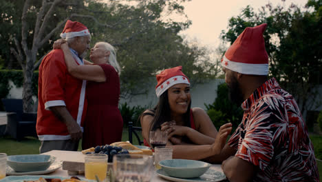 Gente-Feliz-Celebrando-La-Navidad-En-El-Jardín