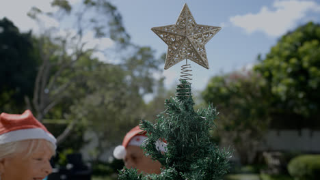 Familie,-Die-Den-Weihnachtsbaum-Schmückt