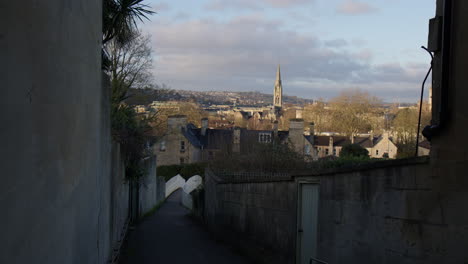 Overlooking-YMCA-Bath-Hostel-And-Cityscape-In-Bath,-England-United-Kingdom