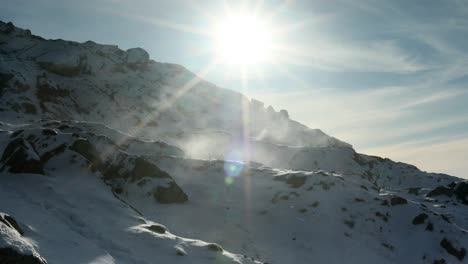 Spindrift-snow-blowing-on-mountain---Ben-Resipol---Scotland