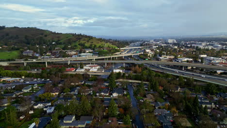 Driving-Routes-In-Walnut-Creek-Downtown-In-Contra-Costa-County,-California,-United-States